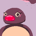 pixel pingu with eyelashes