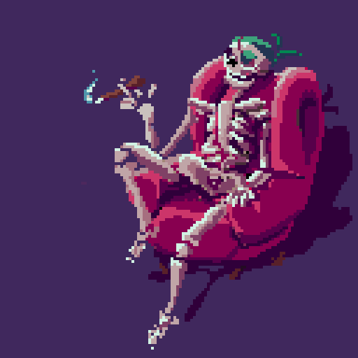 pixel art yule log with typewriter